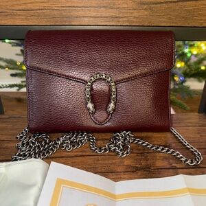Gucci Dionysus Wallet on Chain - Burgundy